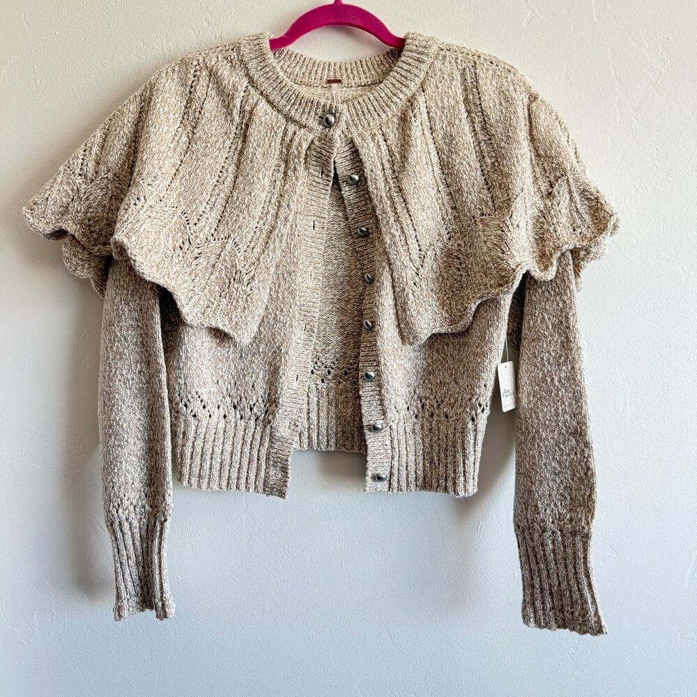 NWT Free People Bali Cape May Sweater in Natural Combo Size Small - Picture 3 of 10